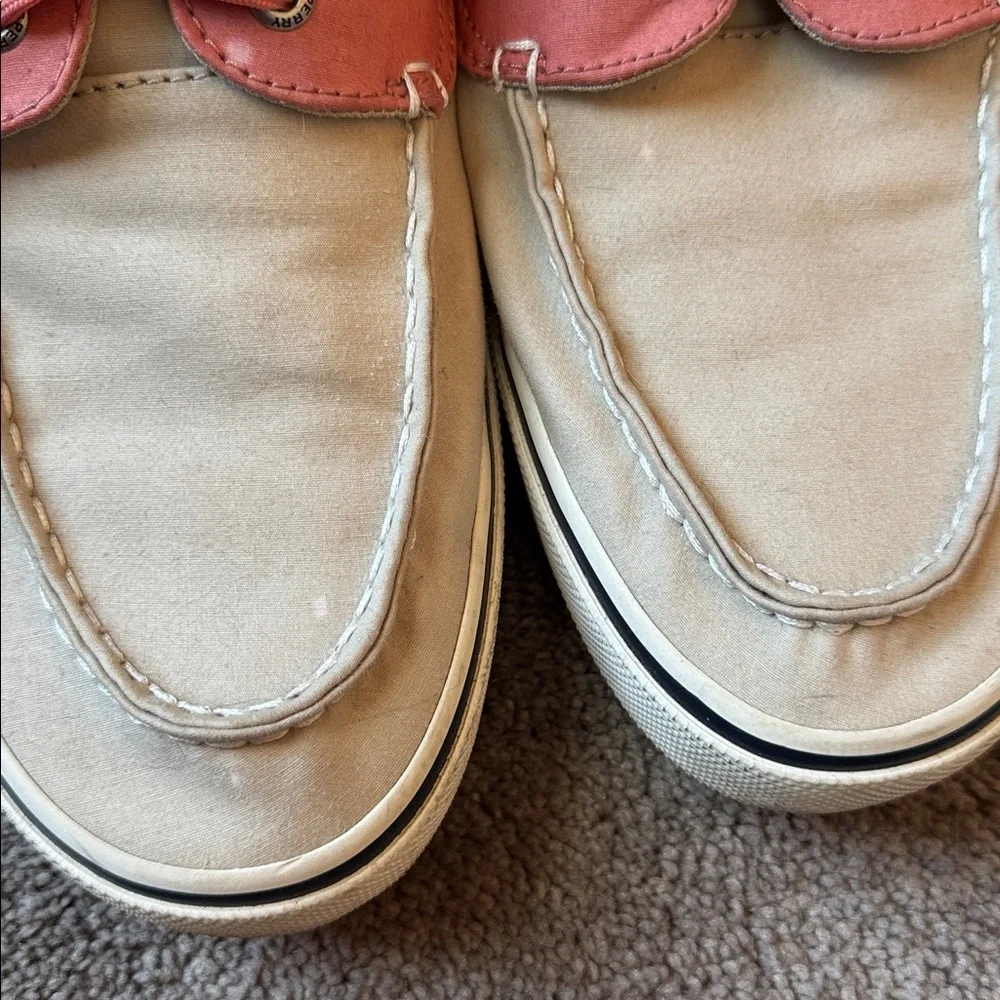 Sperry Halyard II Pink Cream Canvas Boat Deck Casual Shoes SIZE 11